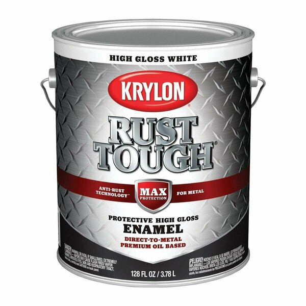 Krylon Rust Tough Oil-Based Gloss Rust Control Enamel, White, 1 Gal. K09729008